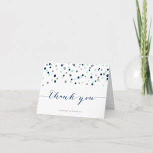 Mint & Navy Confetti Stippen Bedankkaart
