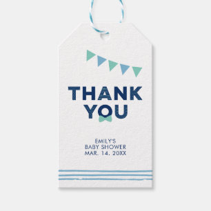 Mint & Navy   Moderne cadeautag voor babyshower Cadeaulabel