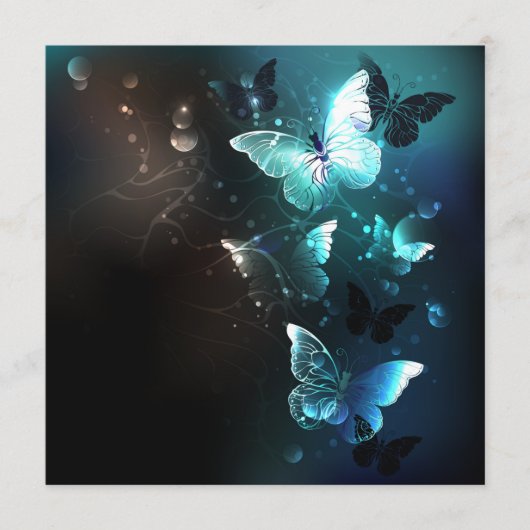 Mint Night Butterflies Advieskaart (Voorkant)