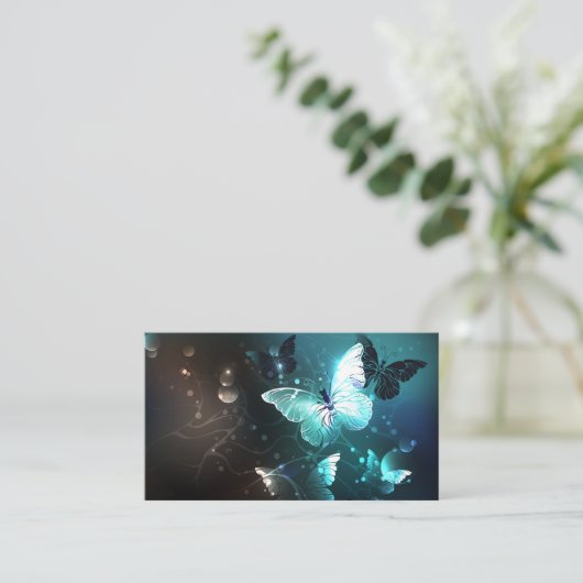 Mint Night Butterflies Advieskaart (Staand voorkant)