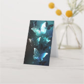 Mint Night Butterflies Afsprakenkaart (Voorkant)