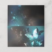 Mint Night Butterflies Afsprakenkaart (Buitenkant ongevouwen)