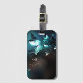 Mint Night Butterflies Bagagelabel (Voorkant (verticaal))