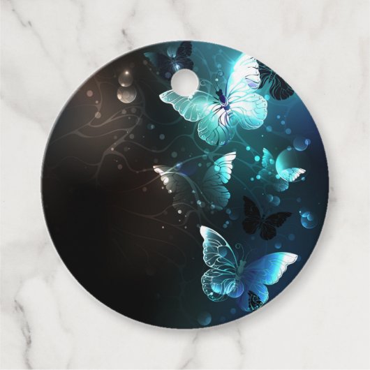 Mint Night Butterflies Bedankjes Labels (Voorkant)