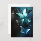 Mint Night Butterflies Bedankkaart (Voorkant / Achterkant)