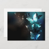 Mint Night Butterflies Briefkaart (Voorkant / Achterkant)