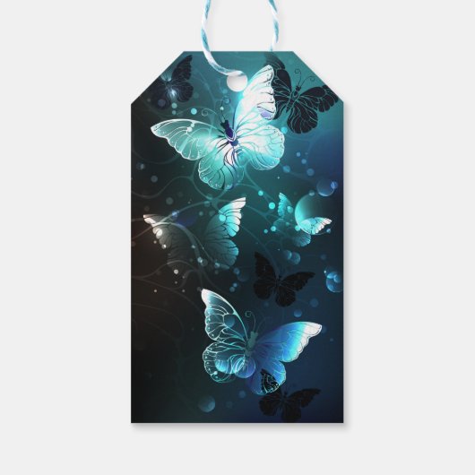 Mint Night Butterflies Cadeaulabel (Achterkant)