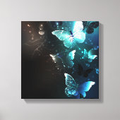 Mint Night Butterflies Canvas Afdruk (Voorkant)