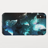 Mint Night Butterflies Case-Mate iPhone Case (Achterkant (horizontaal))