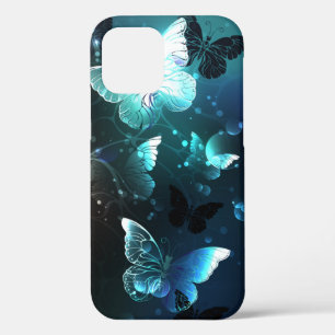Mint Night Butterflies iPhone 12 Hoesje