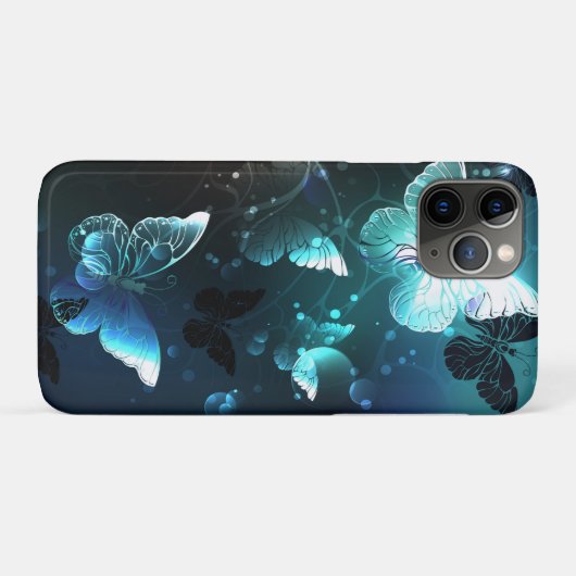 Mint Night Butterflies Case-Mate iPhone Case (Achterkant (horizontaal))