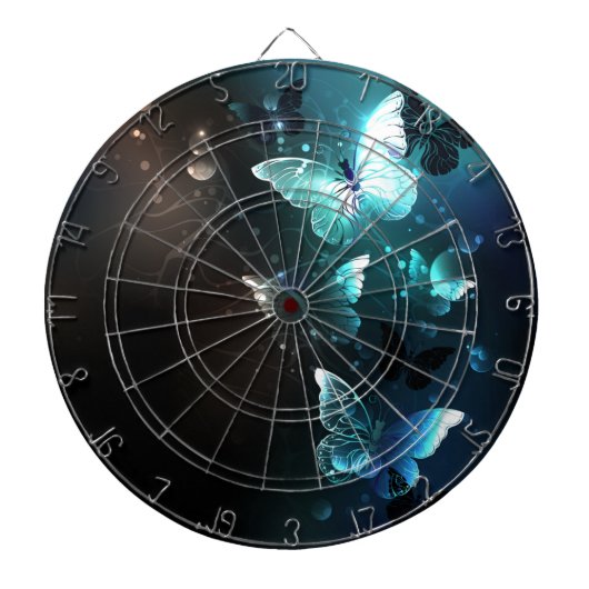 Mint Night Butterflies Dartbord (Voorkant)