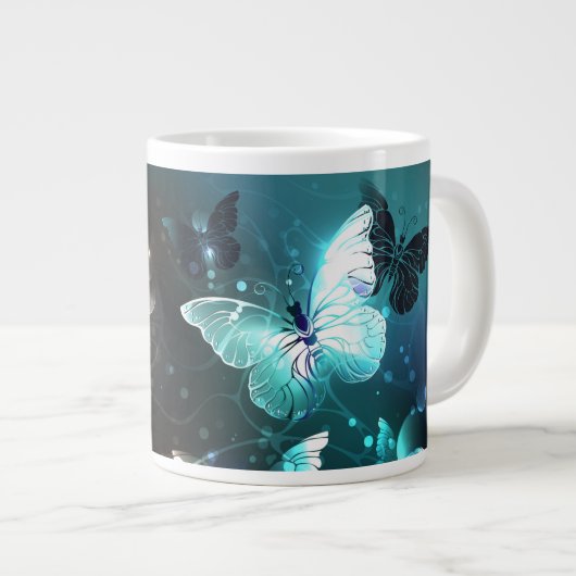 Mint Night Butterflies Extra Grote Beker (Voorkant rechts)