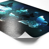 Mint Night Butterflies Foto Afdruk (Hoek)