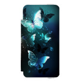 Mint Night Butterflies Incipio iPhone Portemonnee Hoesje (Voorkant Agenda)