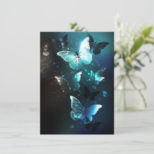 Mint Night Butterflies Informatiekaartje (Staand voorkant)