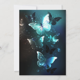 Mint Night Butterflies Kaart