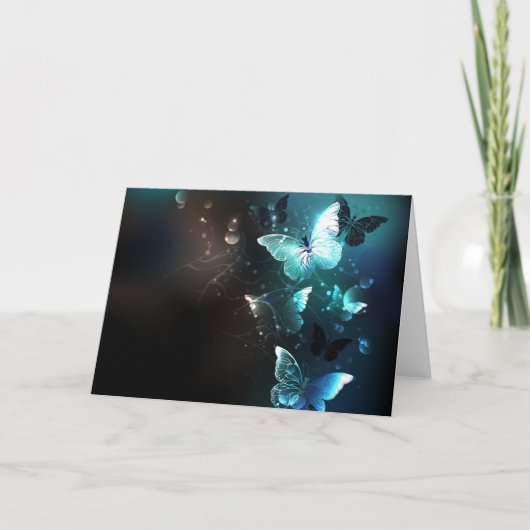 Mint Night Butterflies Kaart (Voorkant)