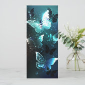Mint Night Butterflies Kaart (Staand voorkant)