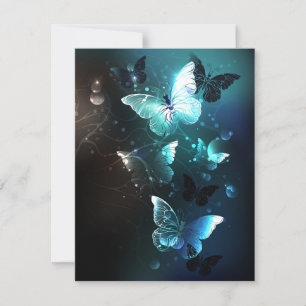 Mint Night Butterflies Kaart