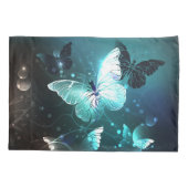 Mint Night Butterflies Kussensloop (Achterkant-Links)
