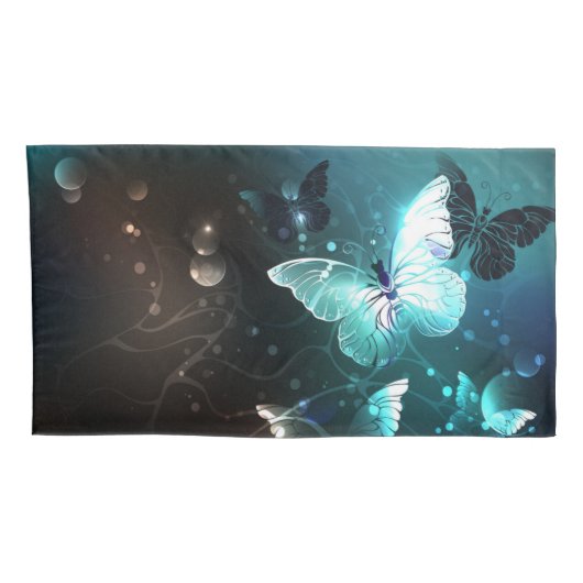 Mint Night Butterflies Kussensloop (Achterkant-Rechts)
