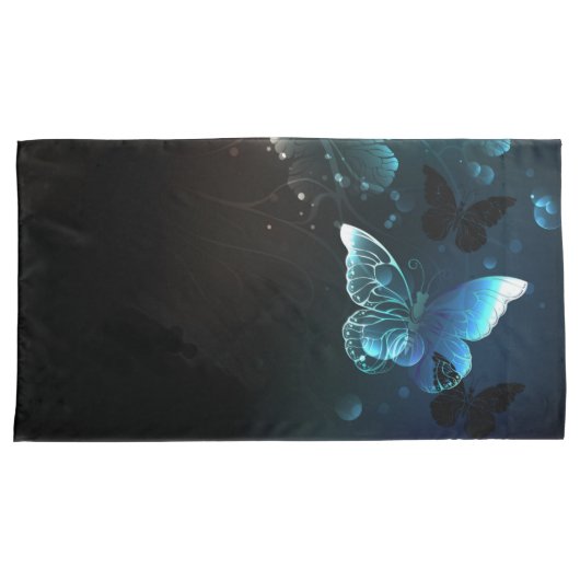 Mint Night Butterflies Kussensloop (Voorkant-Rechts)