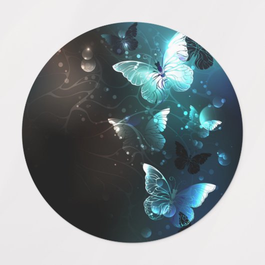 Mint Night Butterflies Labels (Design 2)