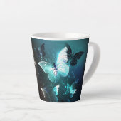 Mint Night Butterflies Latte Mok (Rechterhoek)