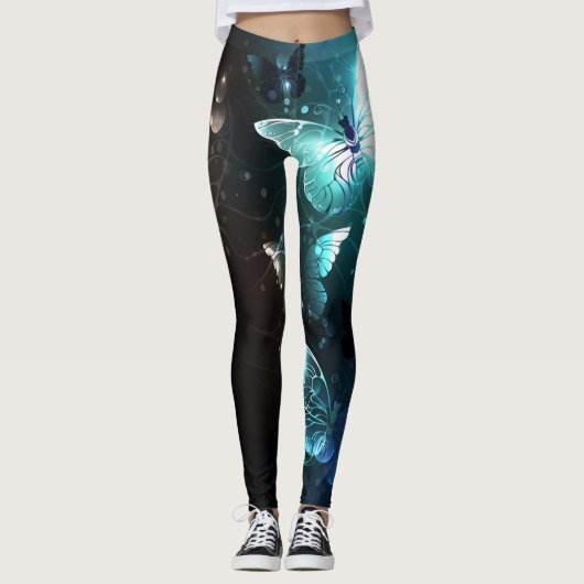 Mint Night Butterflies Leggings (Voorkant)