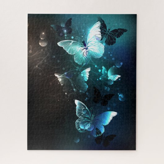Mint Night Butterflies Legpuzzel (Verticaal)