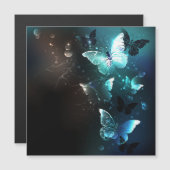 Mint Night Butterflies Magnetische Uitnodiging (Voorkant / Achterkant)