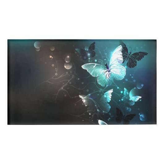 Mint Night Butterflies Naambadge (Voorkant)