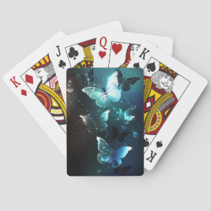 Mint Night Butterflies Pokerkaarten