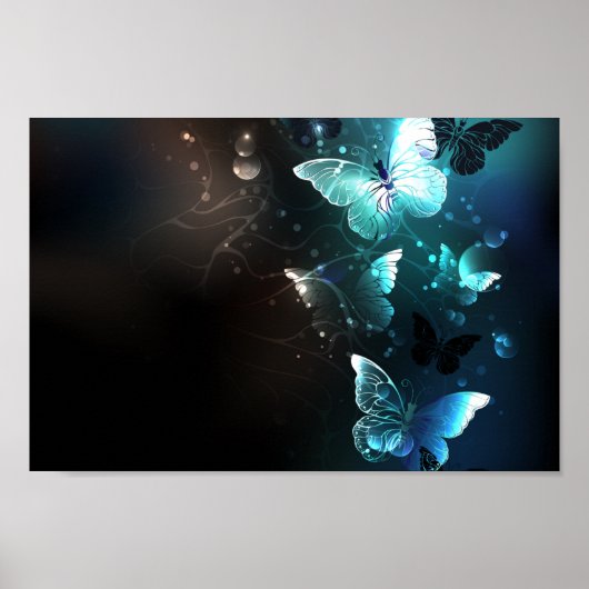 Mint Night Butterflies Poster (Voorkant)