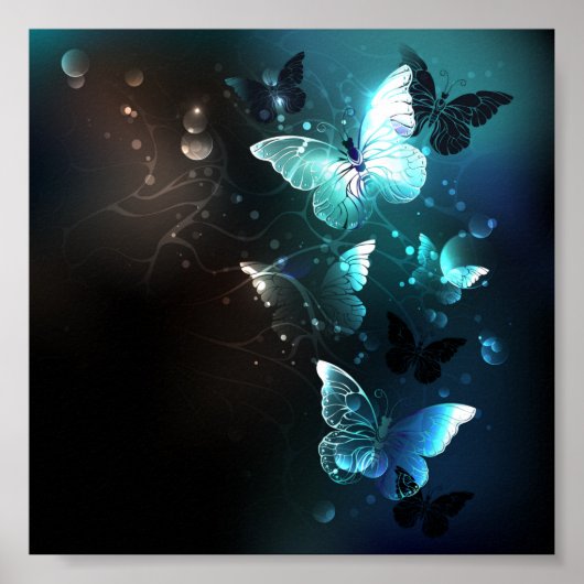 Mint Night Butterflies Poster (Voorkant)