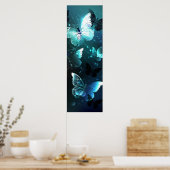Mint Night Butterflies Poster (Keuken)