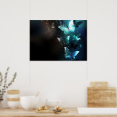 Mint Night Butterflies Poster (Keuken)