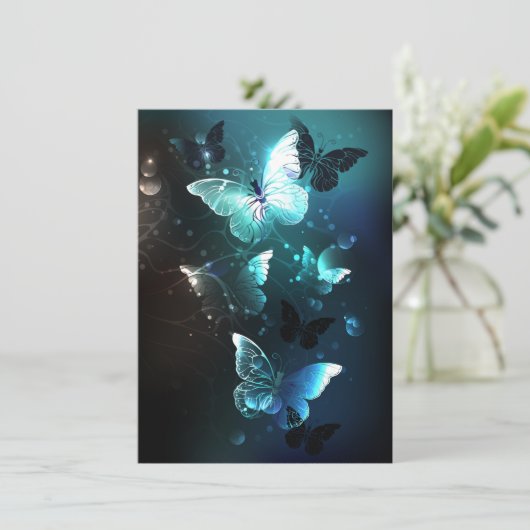 Mint Night Butterflies Save The Date (Staand voorkant)
