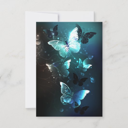 Mint Night Butterflies Save The Date (Voorkant)