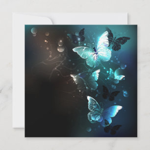 Mint Night Butterflies Save The Date