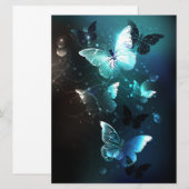 Mint Night Butterflies Save The Date (Voorkant / Achterkant)