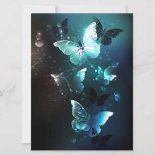 Mint Night Butterflies Save The Date