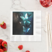 Mint Night Butterflies Servet (Insitu)