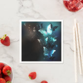 Mint Night Butterflies Servet (Insitu)