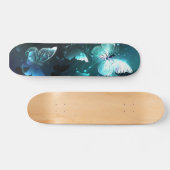 Mint Night Butterflies Skateboard (Horizontaal)