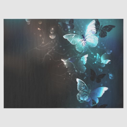Mint Night Butterflies Tissuepapier (Voorkant)