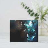 Mint Night Butterflies Uitnodiging Briefkaart (Staand voorkant)