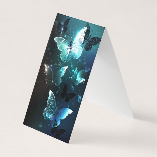 Mint Night Butterflies Visitekaartjes (Voorkant)
