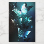 Mint Night Butterflies Voedselcontainer Etiket (Enkel label)